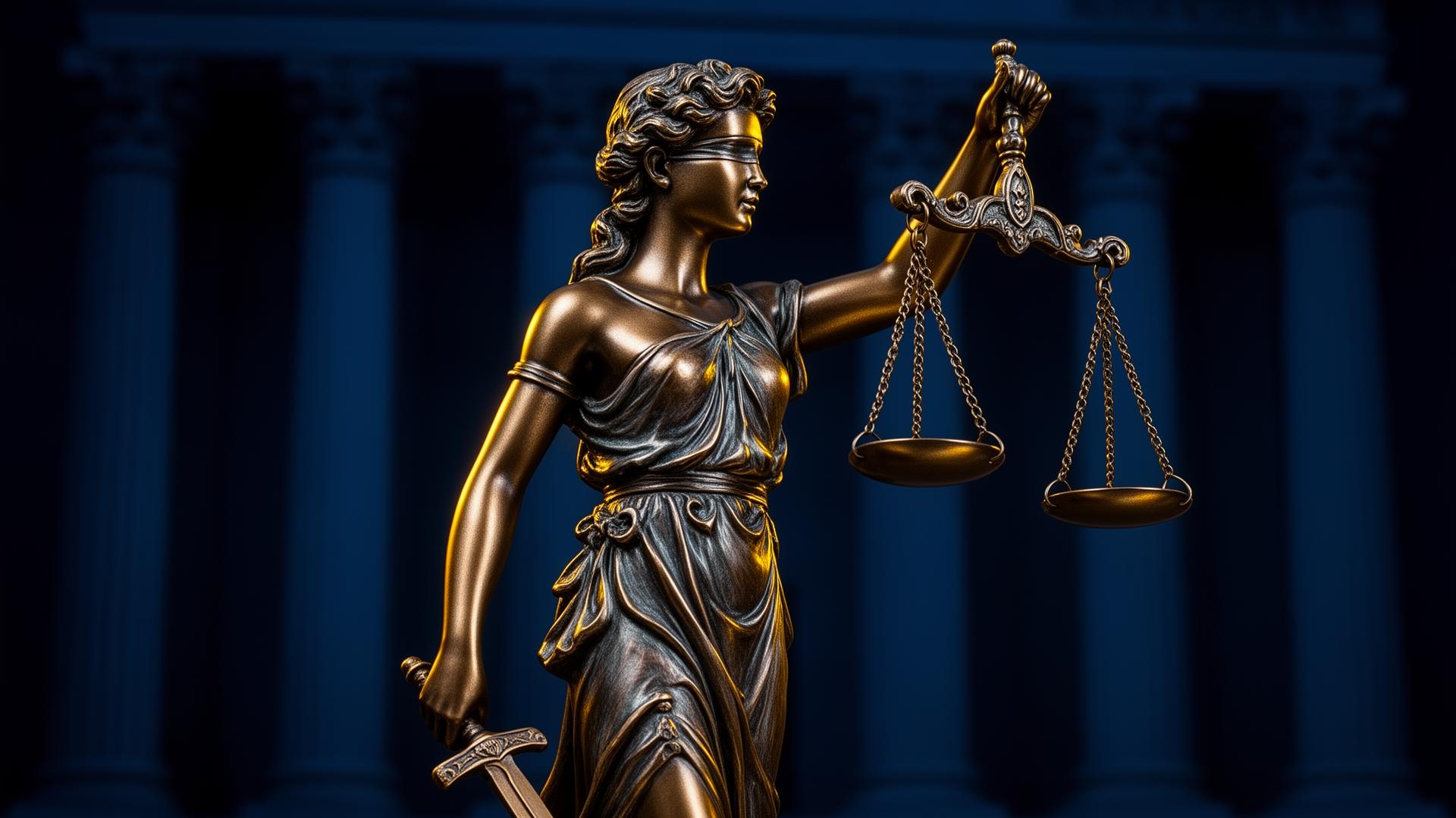 Estátua da Justiça segurando a balança